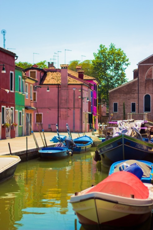 Burano Venice Blue Boats