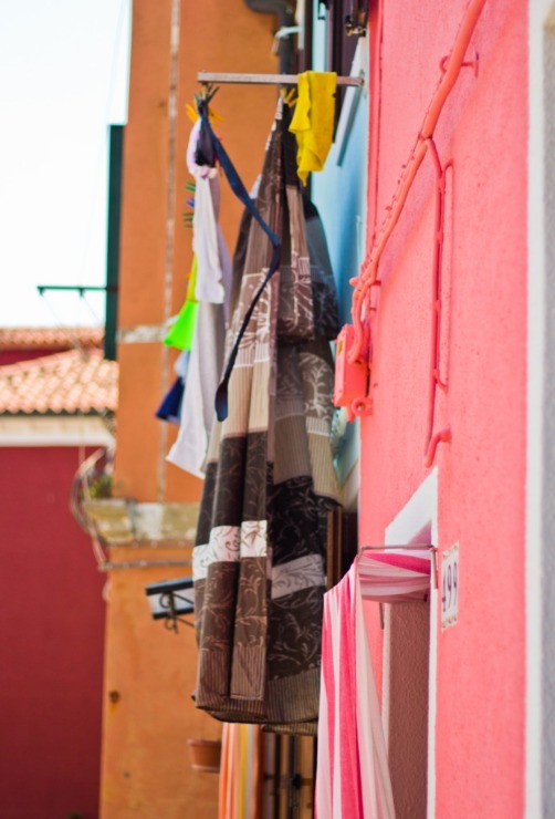 Burano Venice Coral walls laundry windows