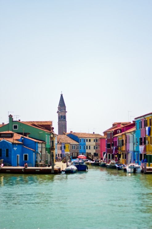 Burano Venice canals and steeple