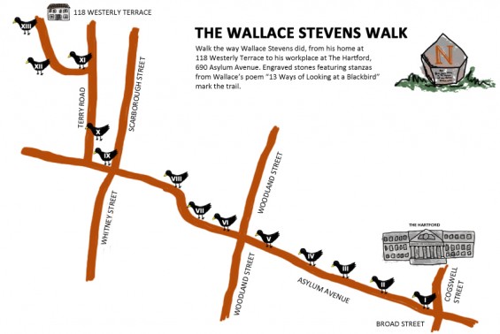 Wallace Stevens Walk map