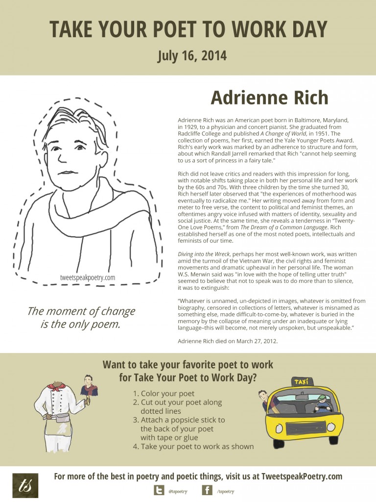 Take Your Poet to Work Day Printable - Adrienne Rich