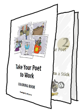 free take your poet to work day coloring book standing only