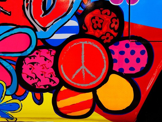 peace sign flowers art