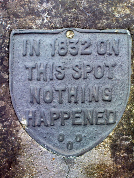 funny plaque-in 1832 on this spot nothing happened-haiku funny prompt