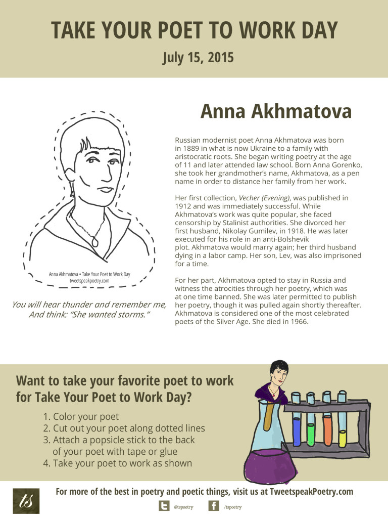 Take Your Poet to Work Day Printable Anna Akhmatova