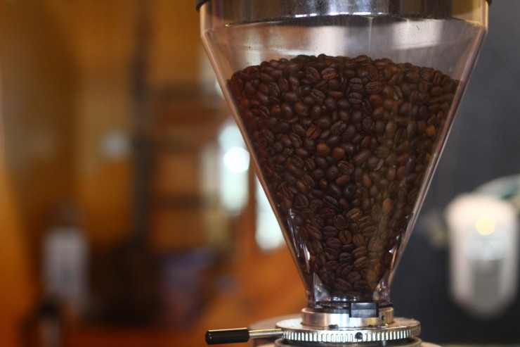 coffee beans in glass jar