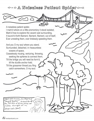 Coloring Page Poems: A Noiseless Patient Spider by Walt Whitman