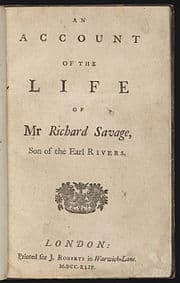 An Account of the Life of Mr Richard Savage