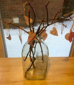 Poetry Hearts in Glass Jug