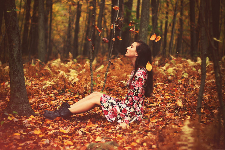 Girl in Woods Still Pilgrim