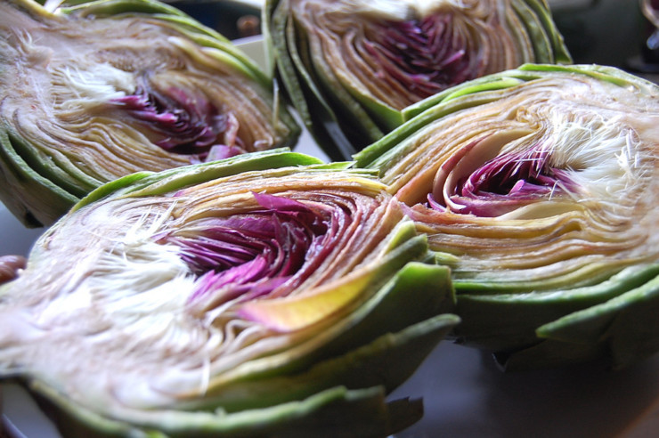 Artichoke cut open