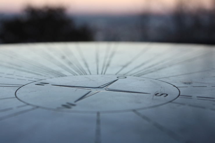 Compass dial on horizon