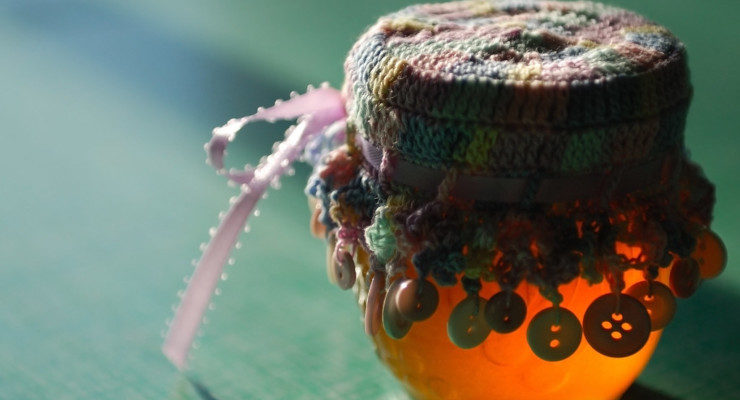 Making a Life with Poetry honey glass jar