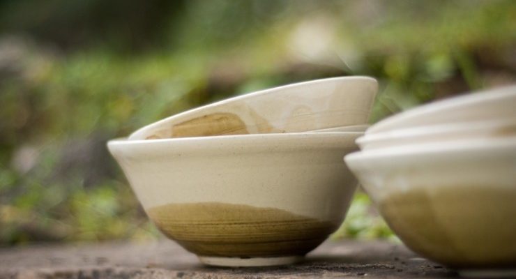 Farmacology bowls on stone wall