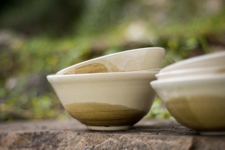 Farmacology bowls on stone wall