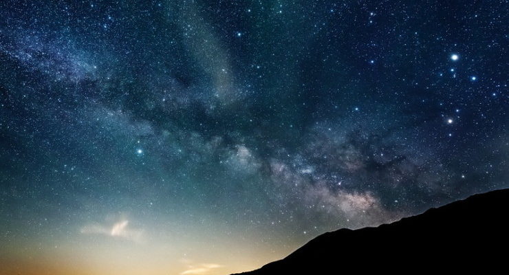 night sky silhouette hill