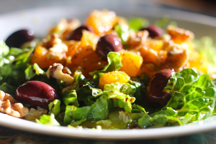 yummy salad with oranges