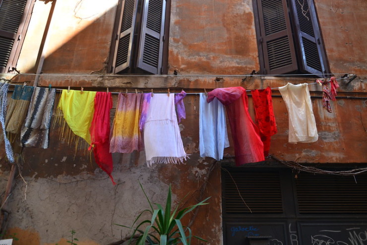 Bright laundry hanging