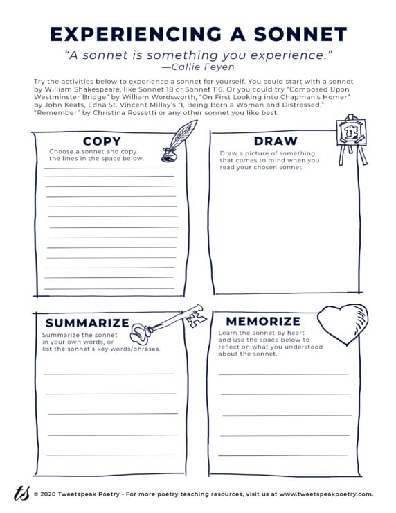 Sonnet Worksheets