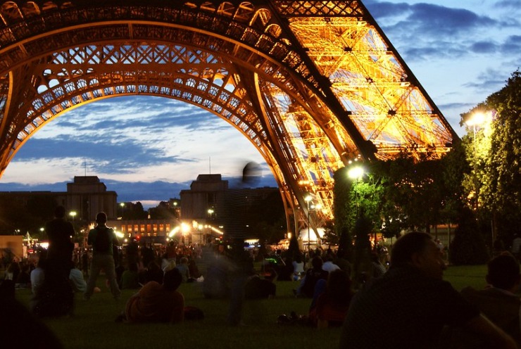 The gift of poetry - Eiffel tower lit at night