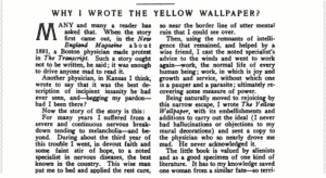 The Forerunner Original 1913 October Issue Why I Wrote The Yellow Wallpaper? by Charlotte Perkins Gilman