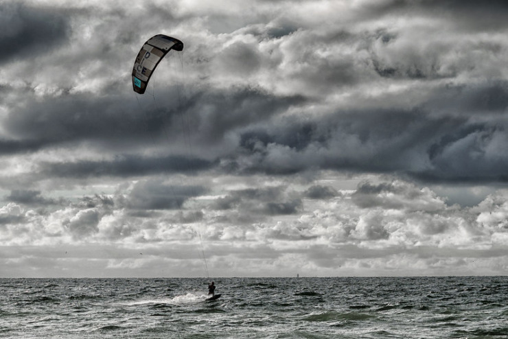 Windsurfer on choppy sea for Reindeer Chronicles book club