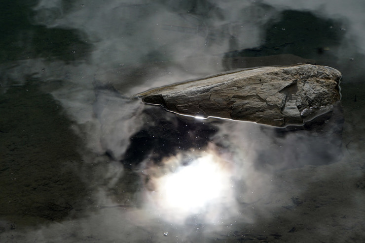 light reflected in water for the wind and the moon poem