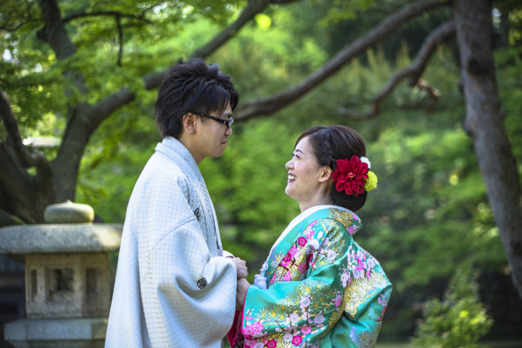 Japanese couple celebrating Kanazawa