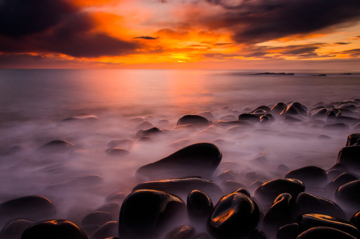 sunrise steam rocks Howick England