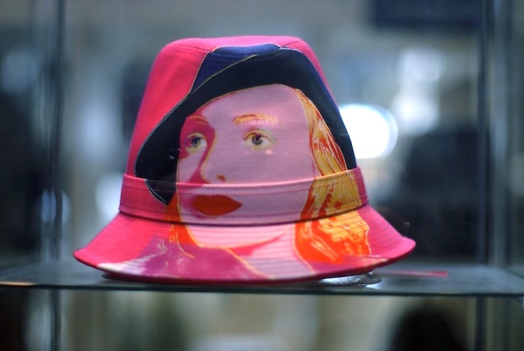 andy warhol pink hat