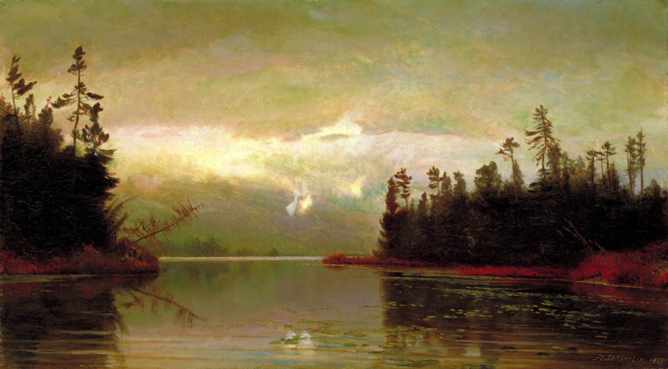 somber lake scene to illustrate the lake poe