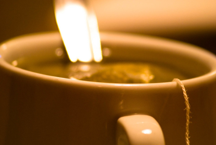 Teacup with spoon and string