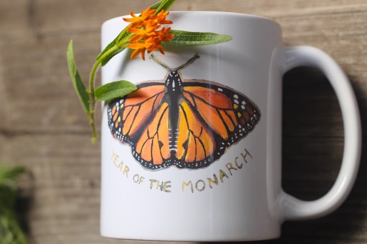 year of the monarch mug with butterfly weed