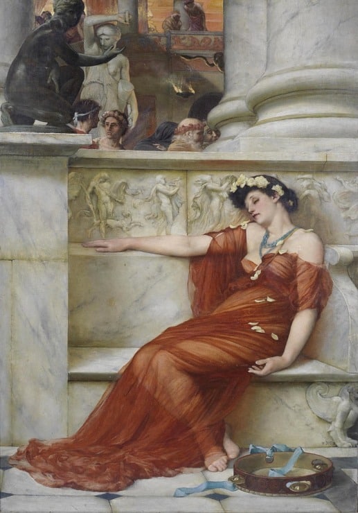 a tired woman sits