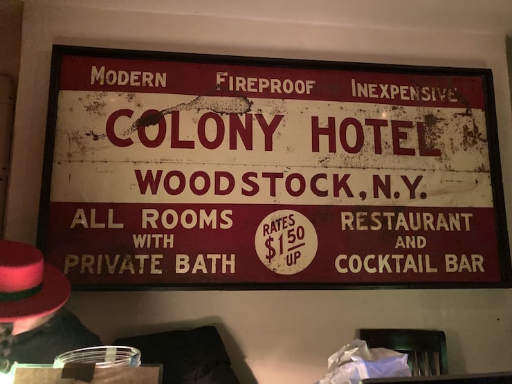 Colony Hotel in Woodstock NY Sign