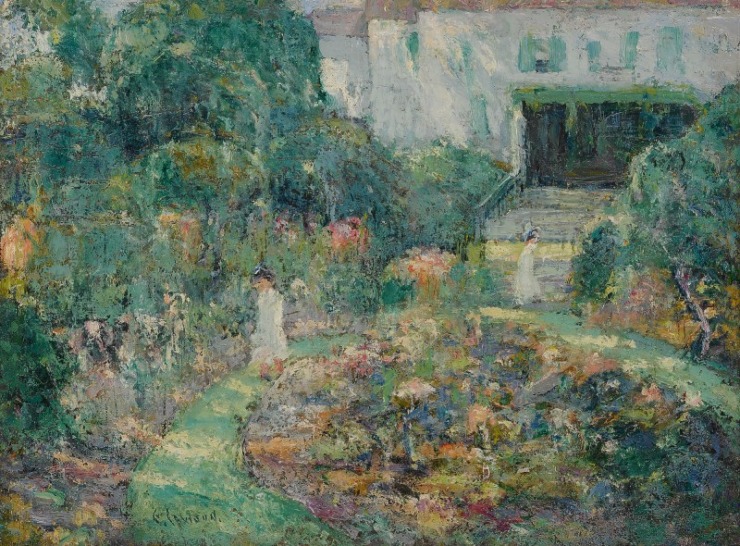 lady in a garden