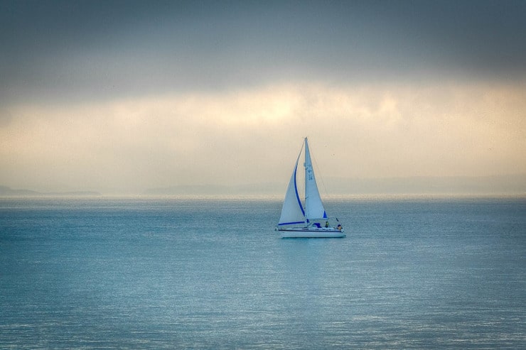 sailboat on open water