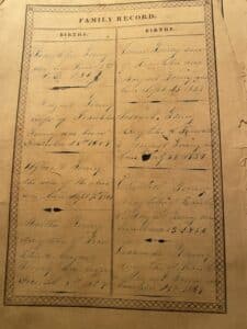 A page from the family Bible