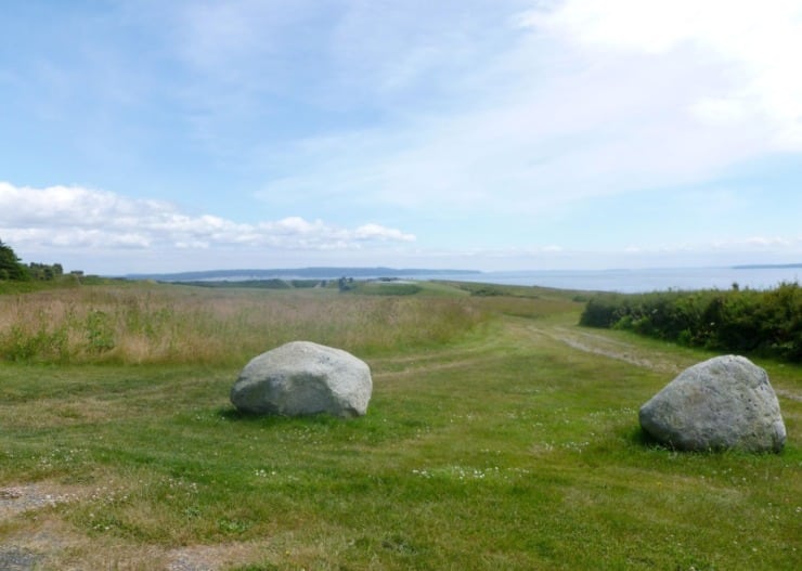 Bethany large stone markers in field